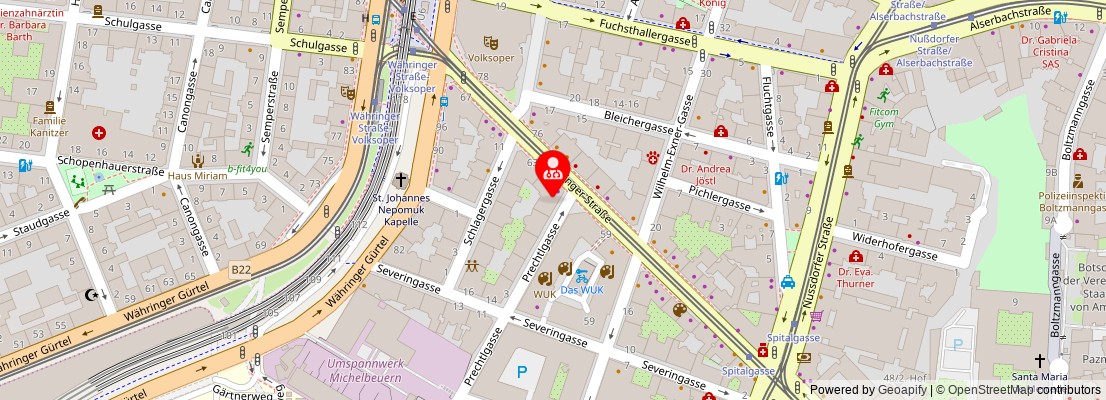 Street map section around the address