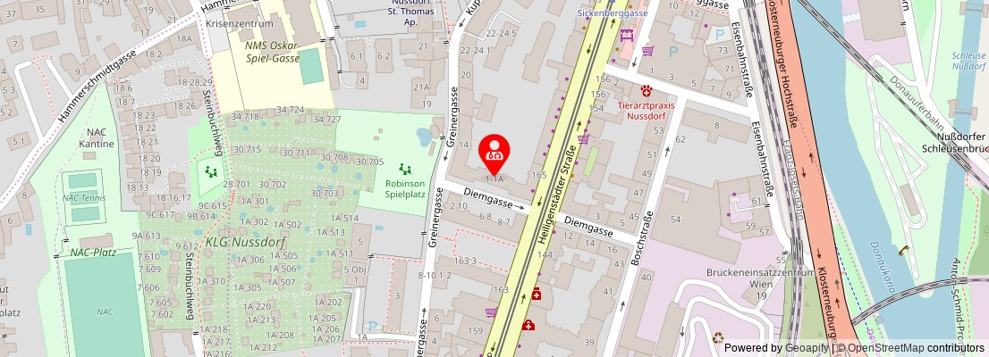 Street map section around the address
