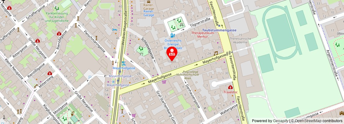 Street map section around the address