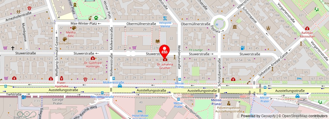 Street map section around the address