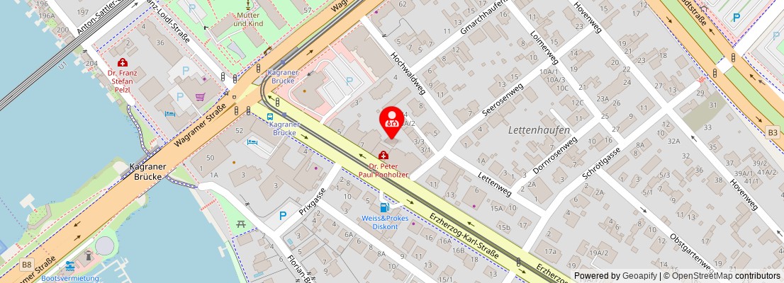 Street map section around the address