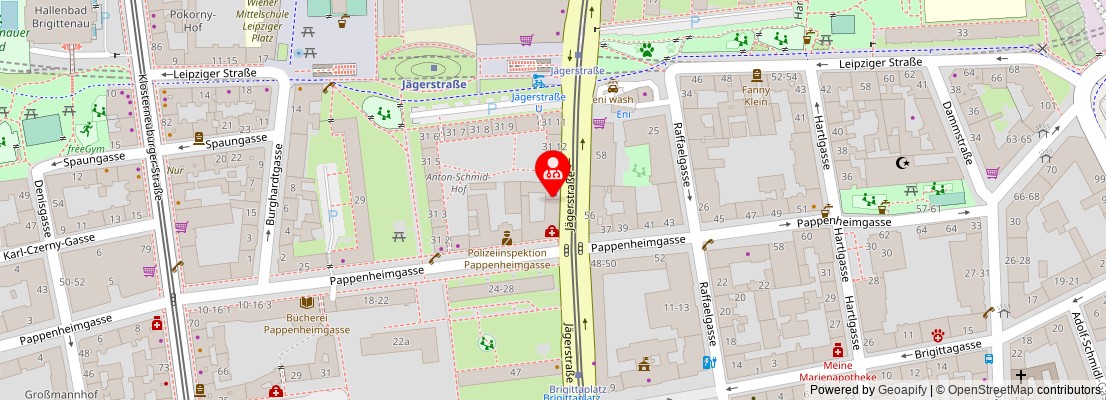 Street map section around the address