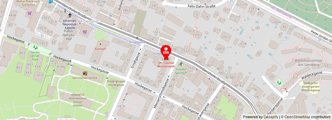 Street map section around the address