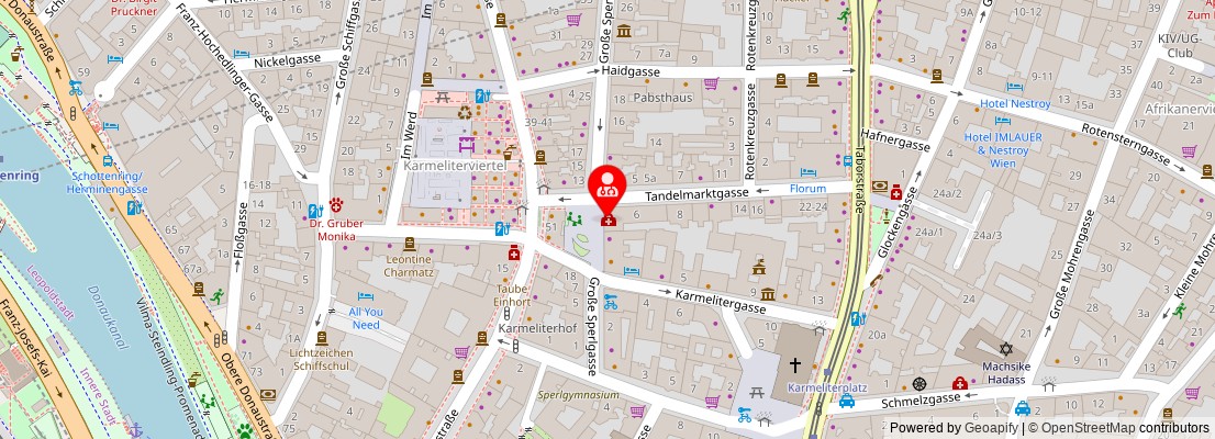 Street map section around the address