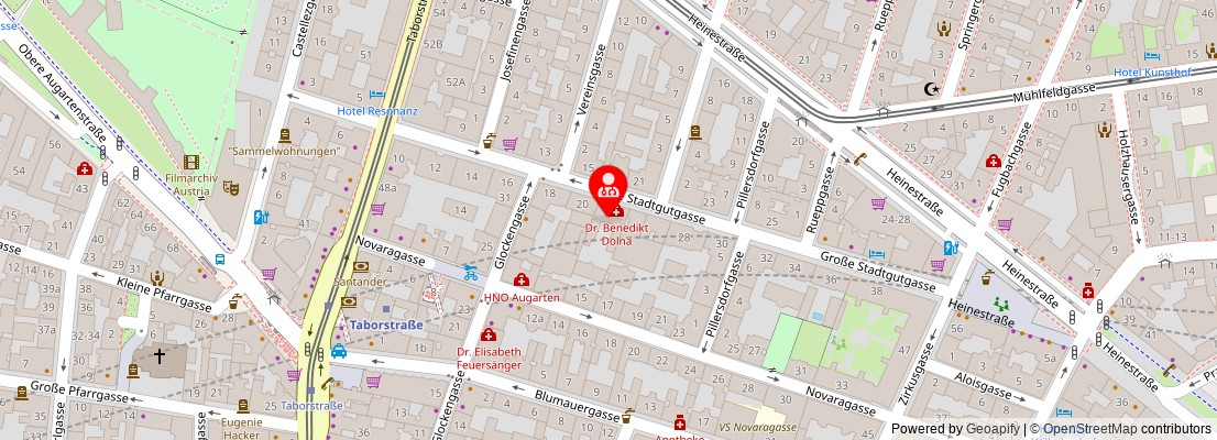 Street map section around the address