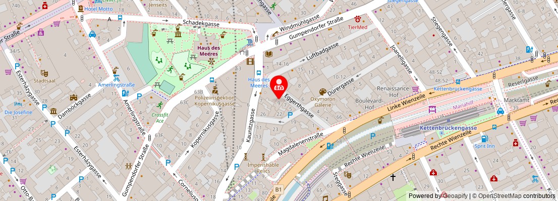 Street map section around the address