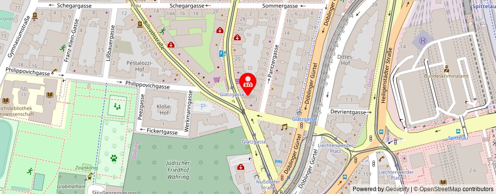 Street map section around the address