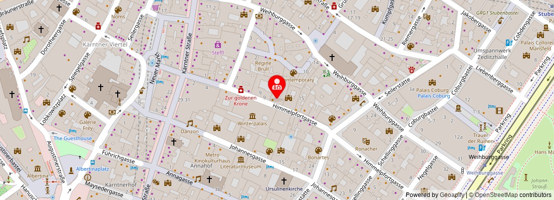 Street map section around the address