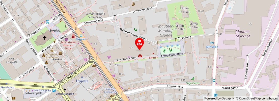 Street map section around the address