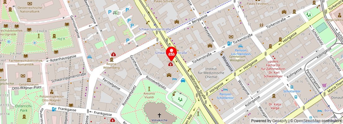Street map section around the address