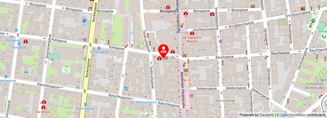 Street map section around the address