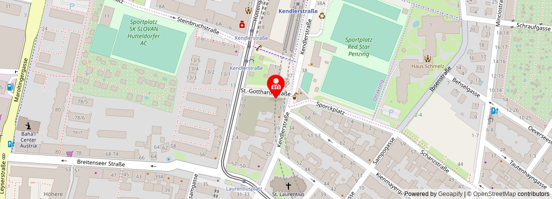 Street map section around the address