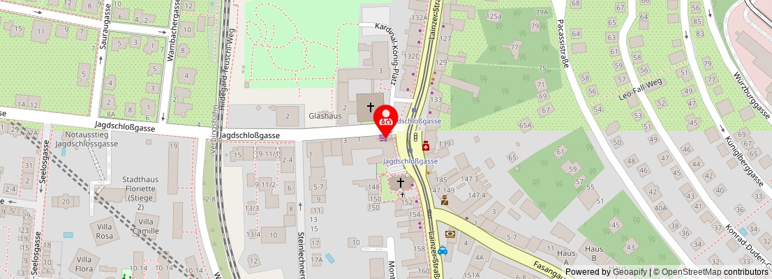 Street map section around the address