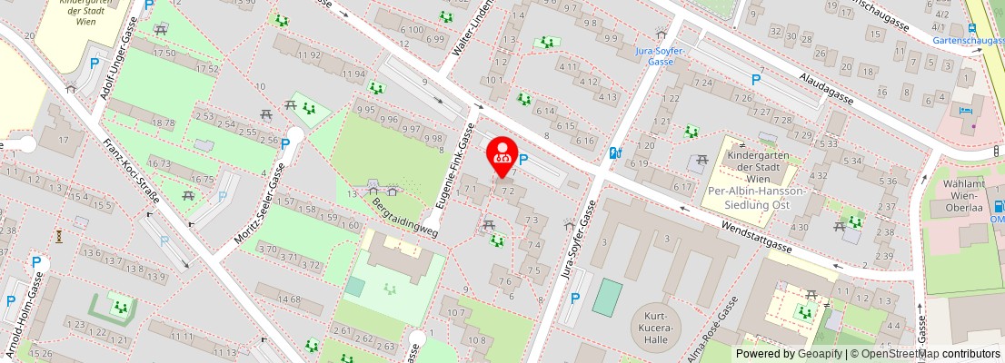 Street map section around the address