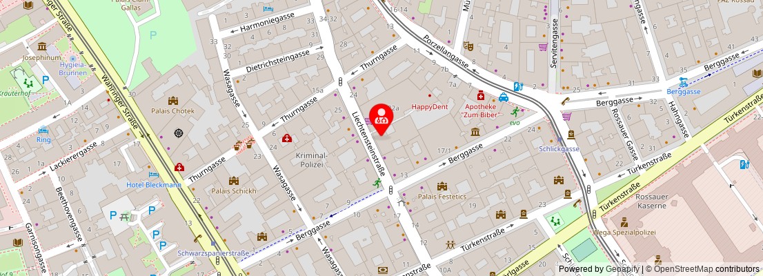 Street map section around the address