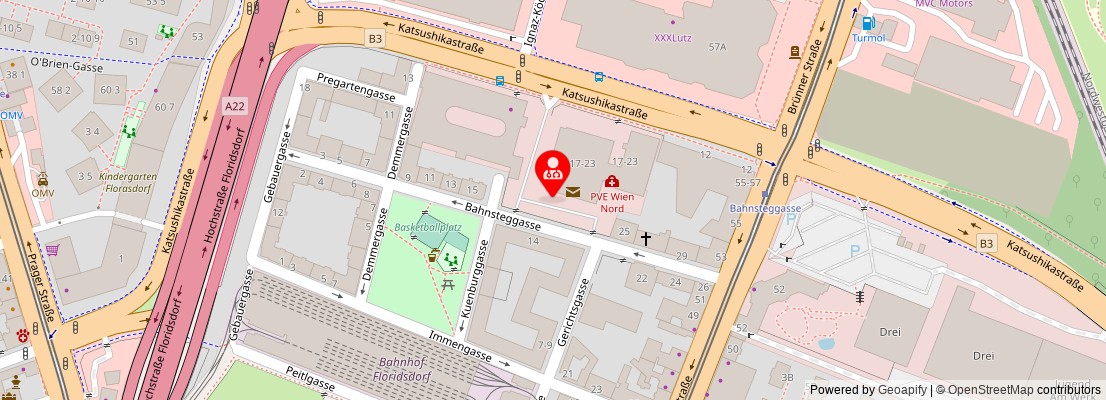 Street map section around the address
