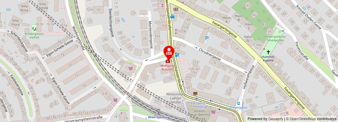 Street map section around the address