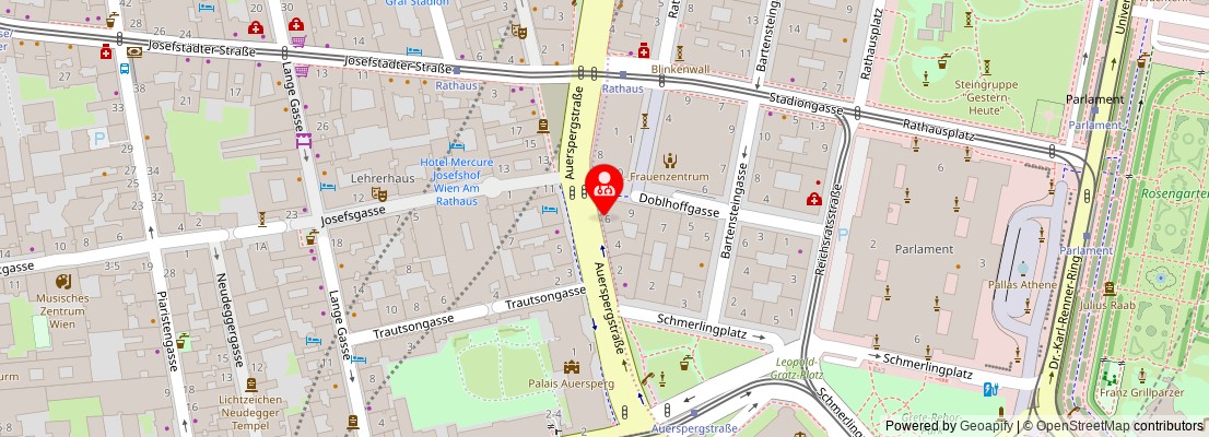 Street map section around the address
