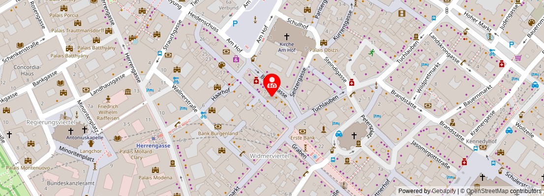 Street map section around the address