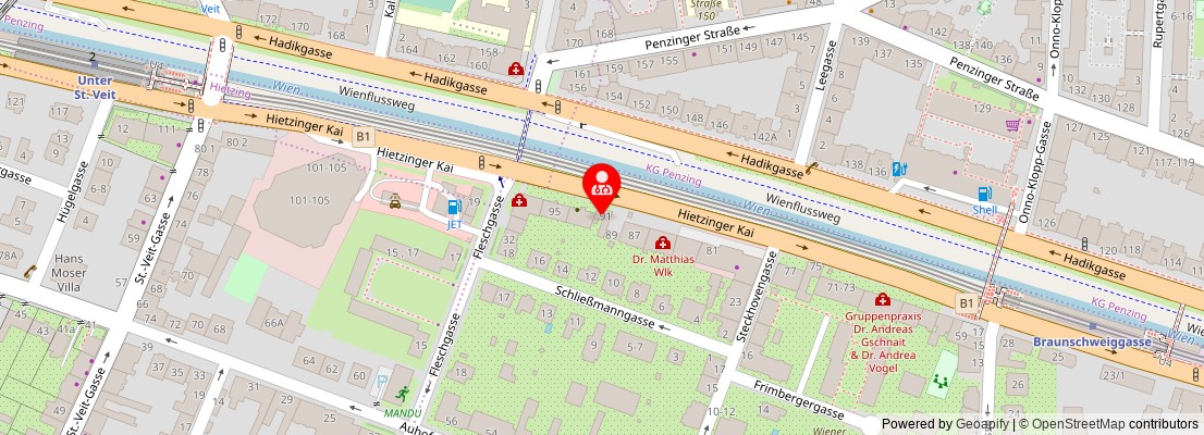 Street map section around the address