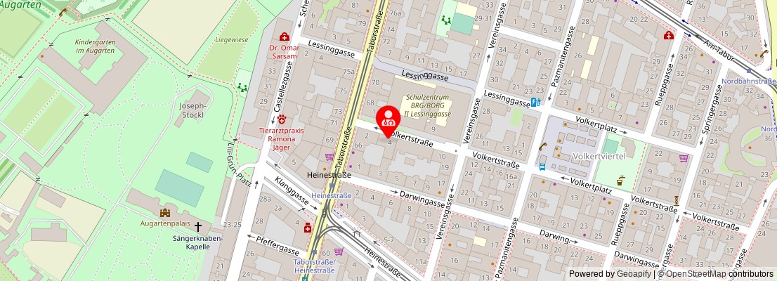 Street map section around the address