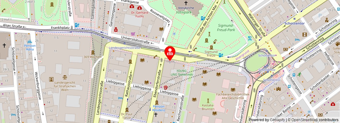 Street map section around the address