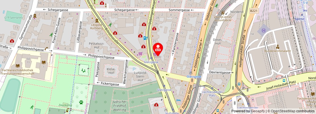Street map section around the address