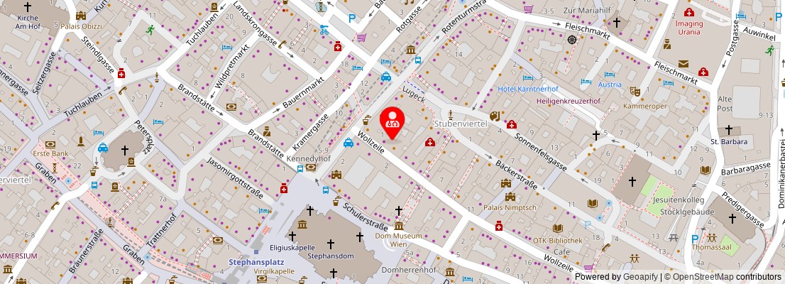 Street map section around the address