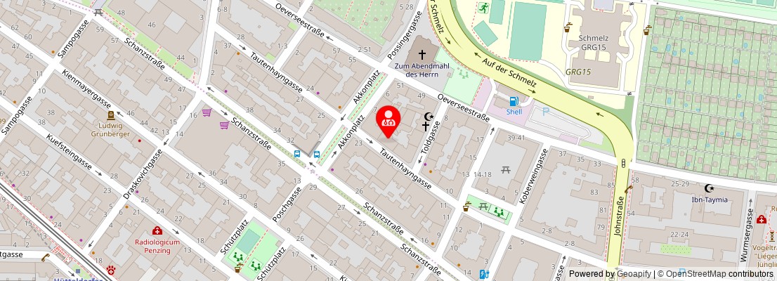Street map section around the address