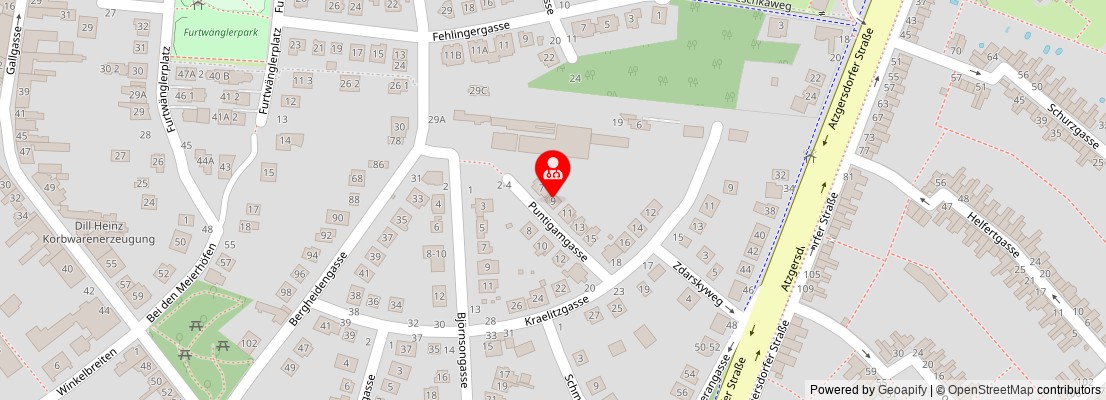 Street map section around the address