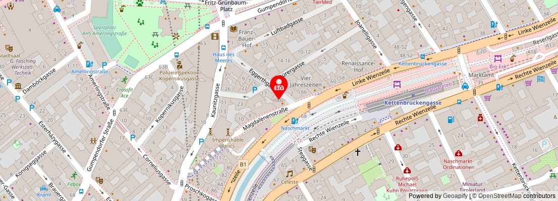 Street map section around the address