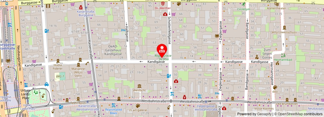 Street map section around the address