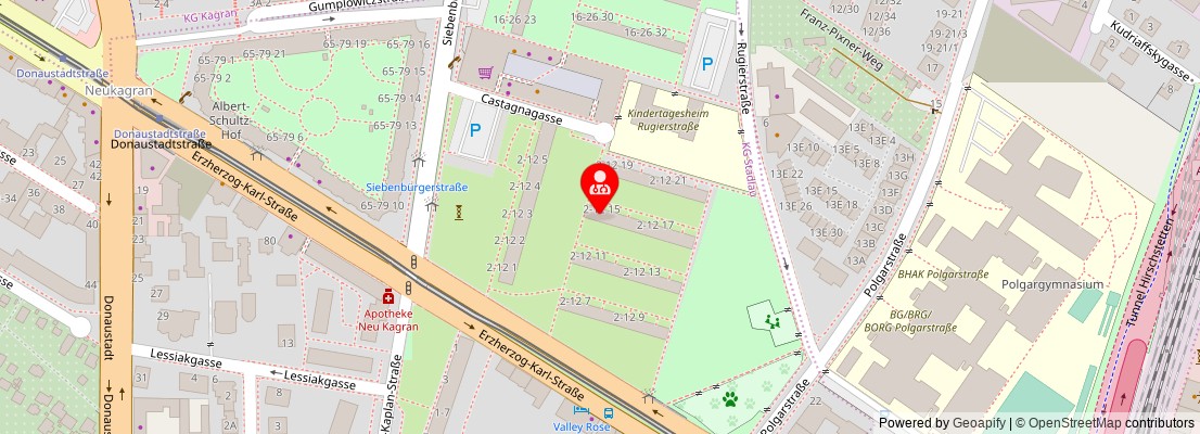 Street map section around the address