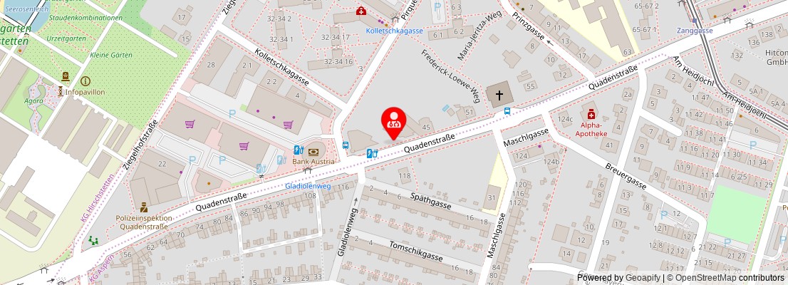 Street map section around the address