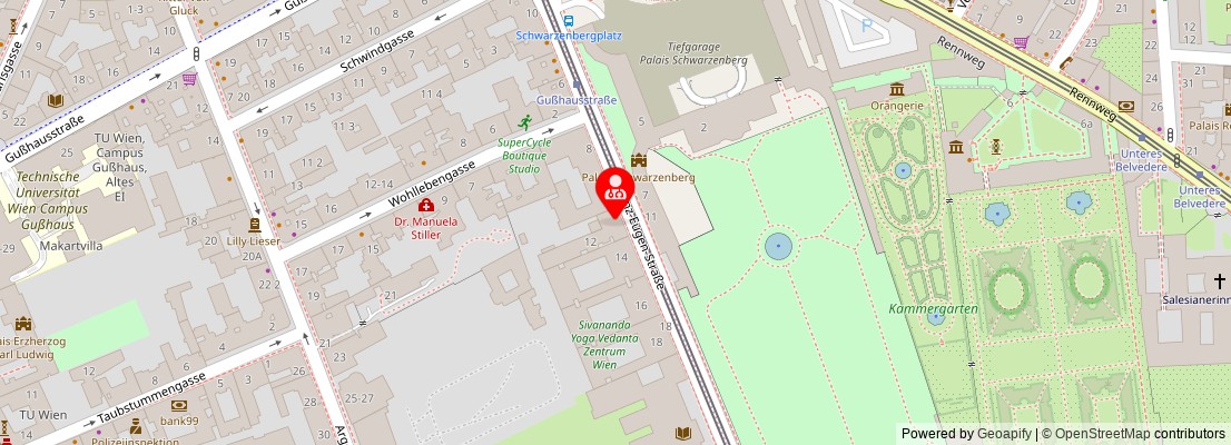 Street map section around the address