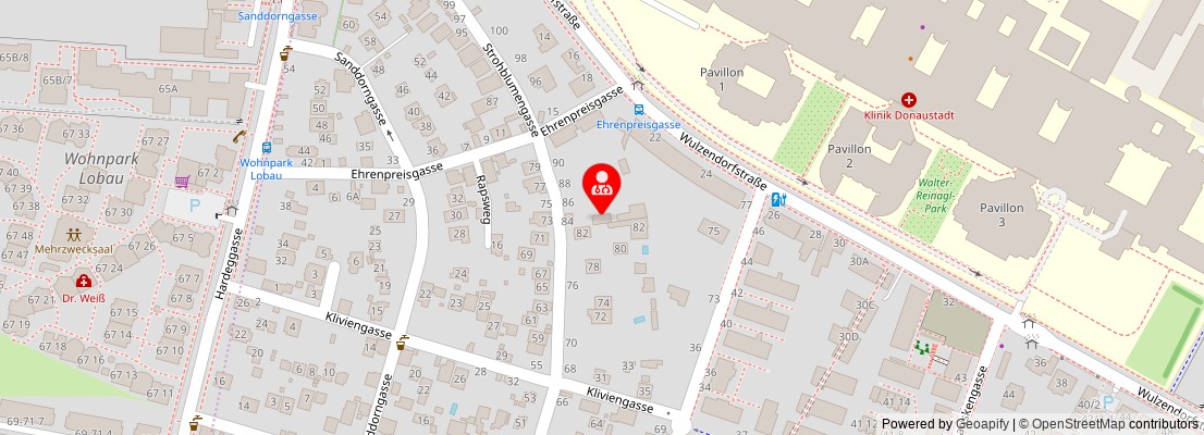 Street map section around the address