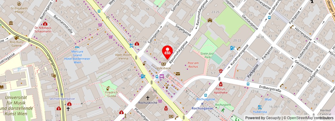 Street map section around the address