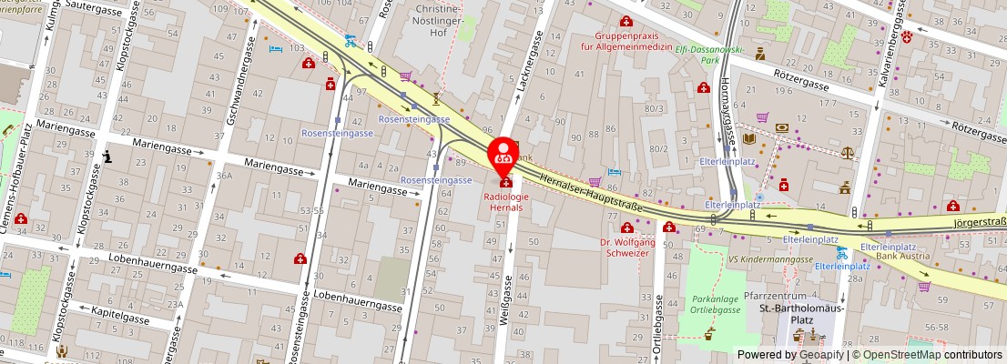 Street map section around the address