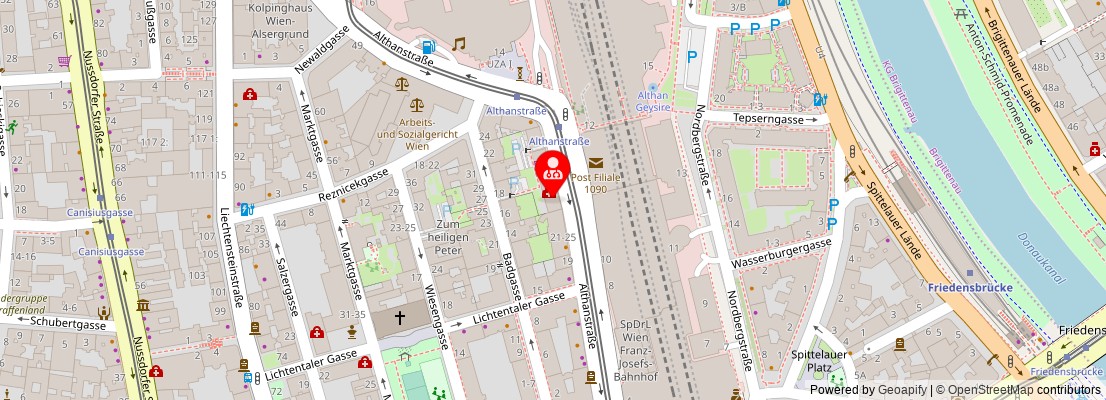 Street map section around the address
