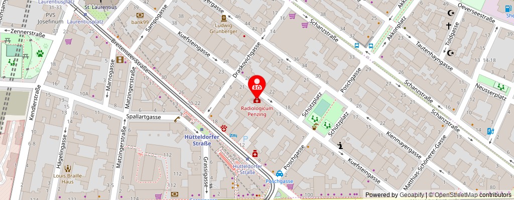 Street map section around the address