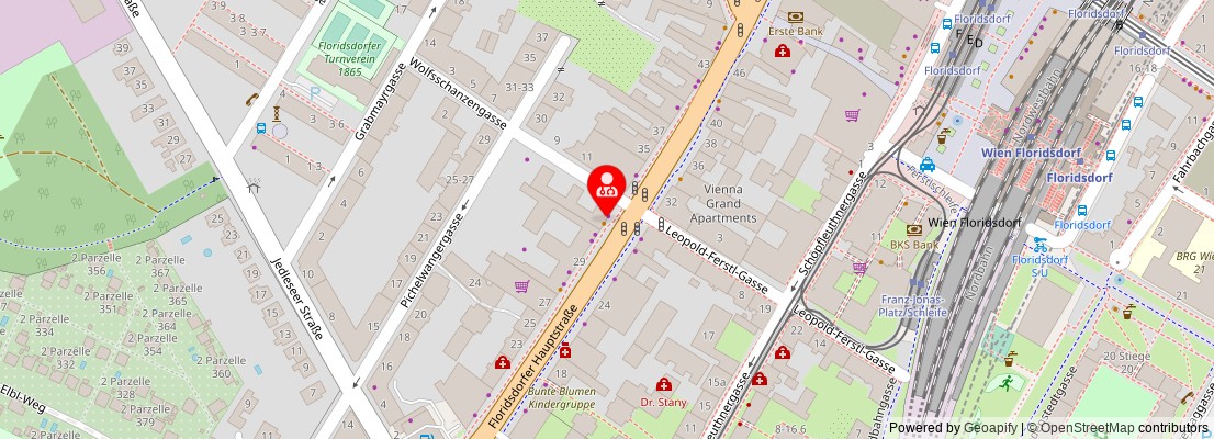 Street map section around the address