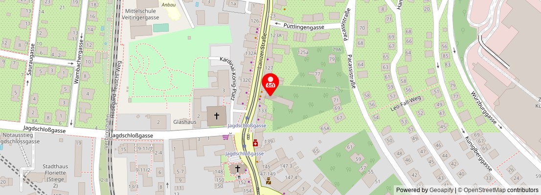 Street map section around the address
