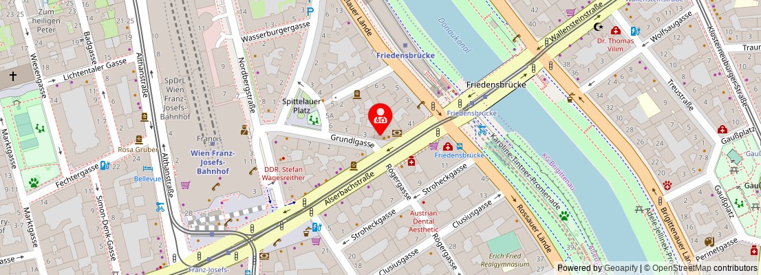 Street map section around the address