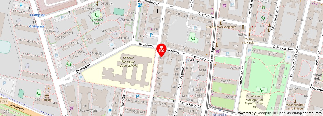 Street map section around the address
