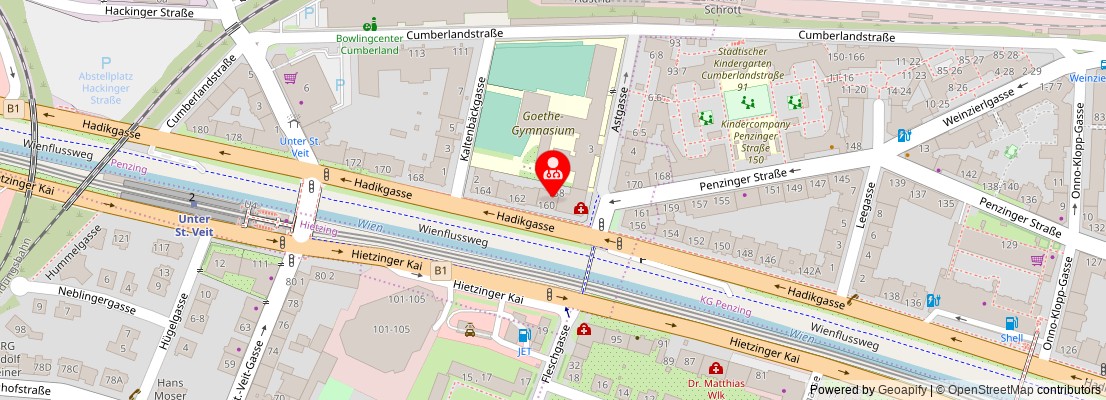 Street map section around the address