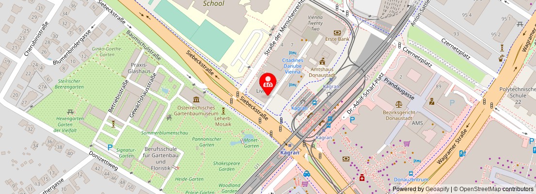 Street map section around the address