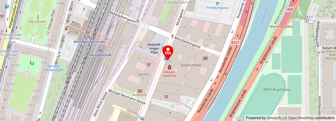 Street map section around the address