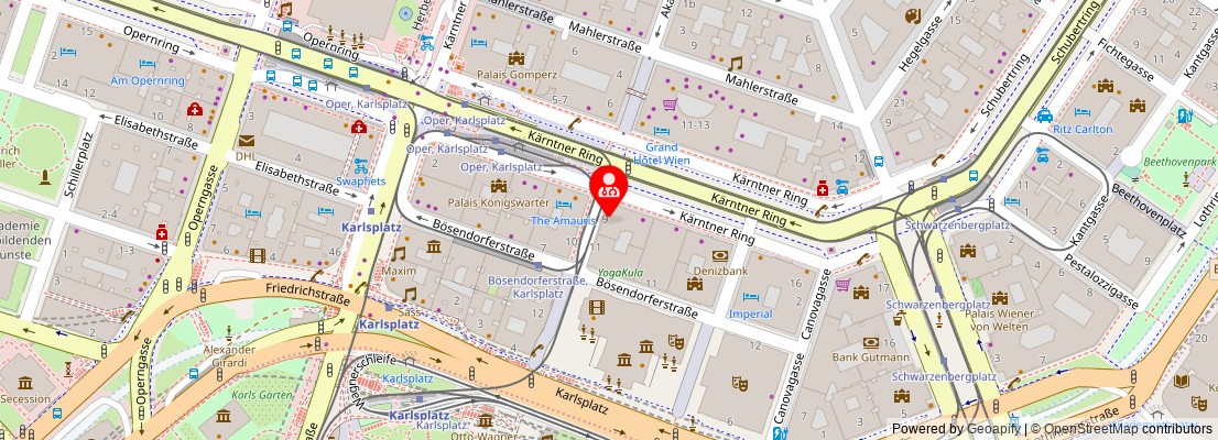 Street map section around the address