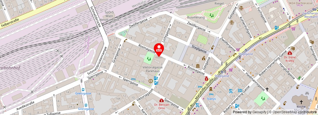 Street map section around the address