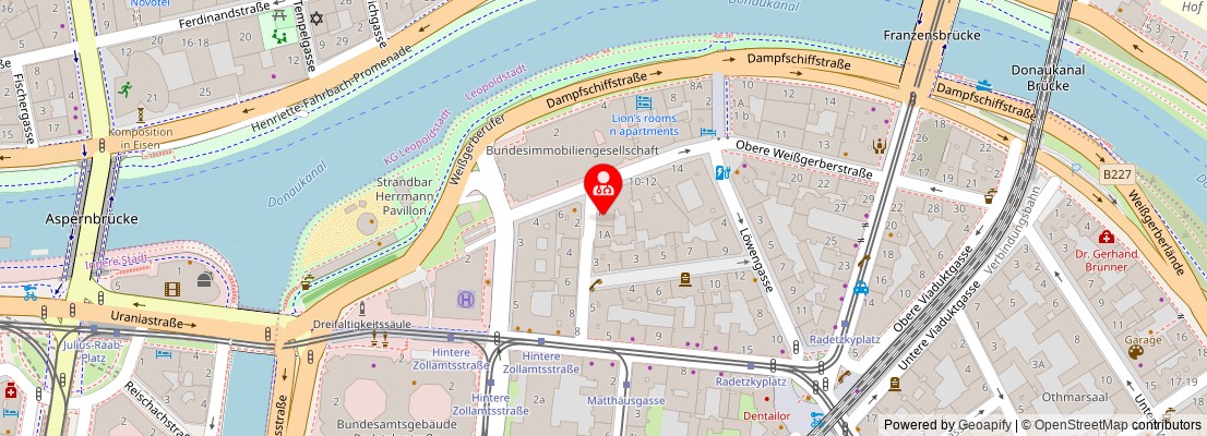 Street map section around the address